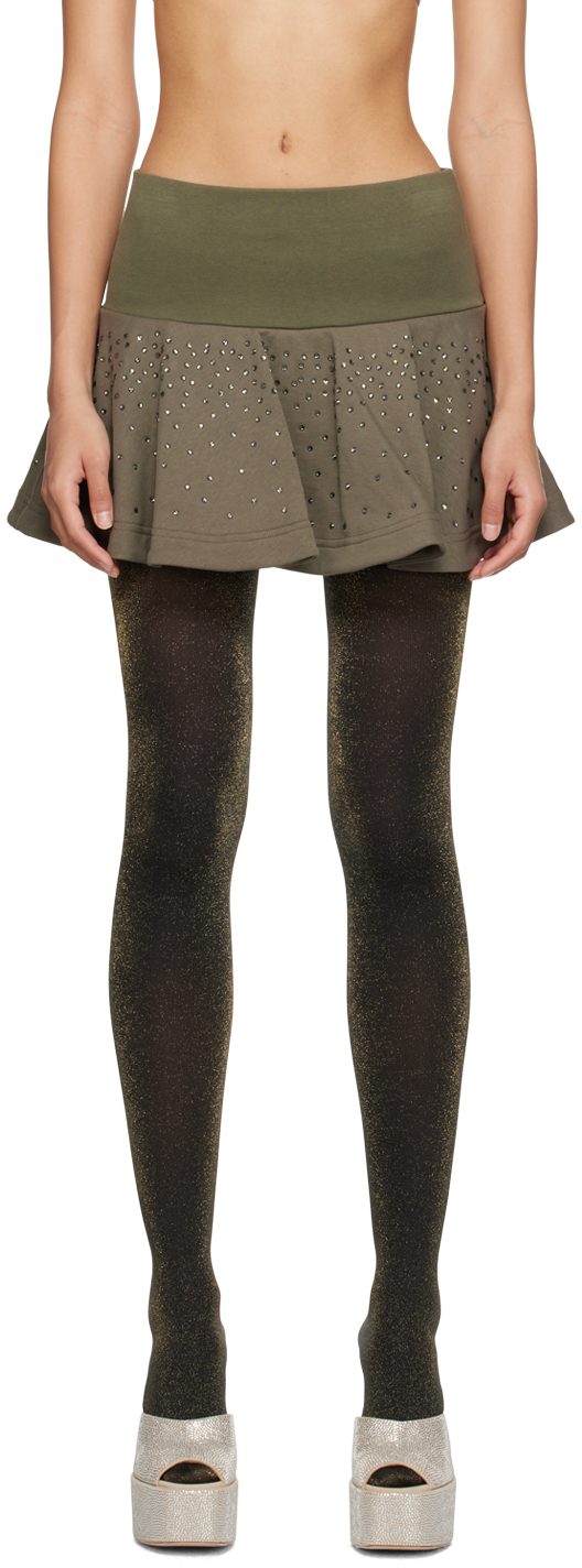 Green Rhinestone Miniskirt by Blumarine on Sale