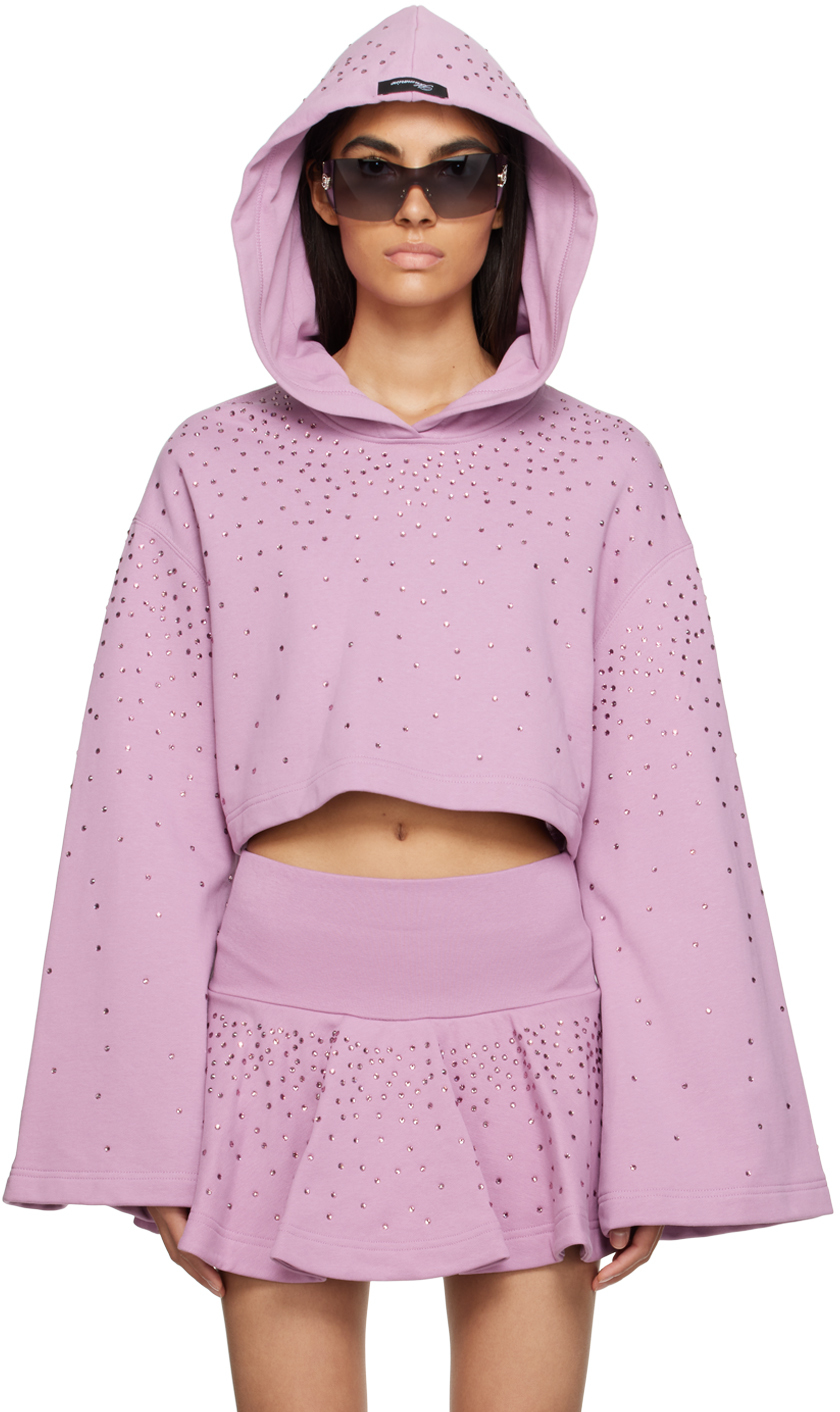 Blumarine Pink Cropped Hoodie SSENSE Canada