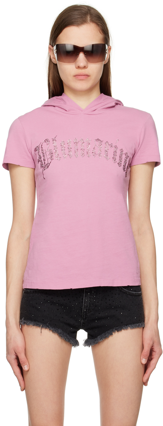 Blumarine Pink Hooded T-Shirt