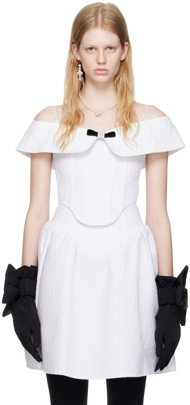 Shushu-tong White Off-the-shoulder Corset In Wh100 White