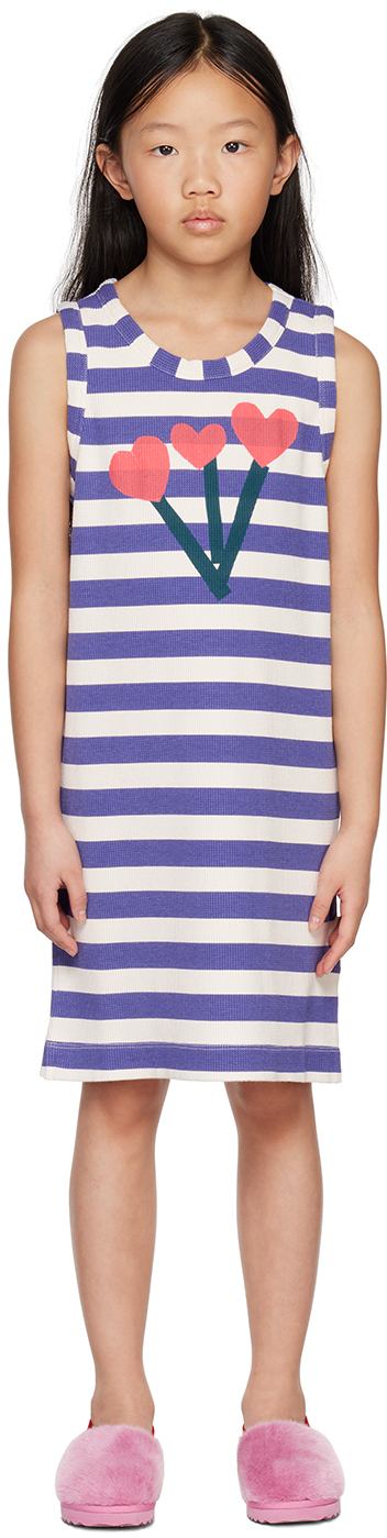 Kids Blue & White Striped Dress