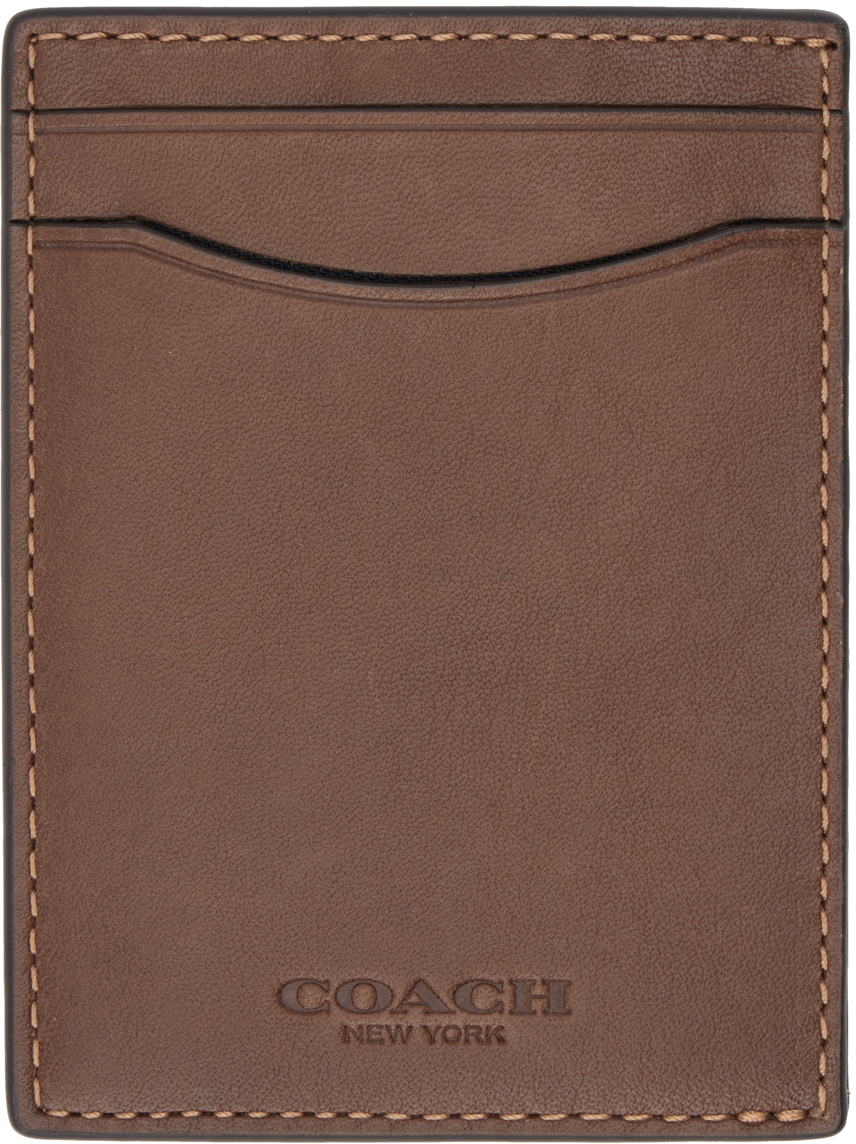 brown coach card holder
