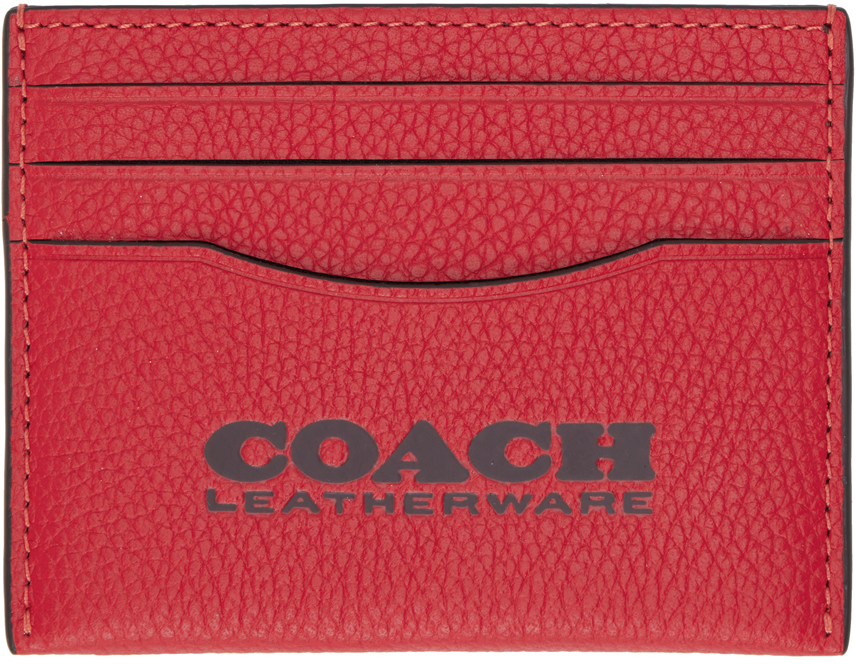 Coach 1941 Red Pebble Card Holder