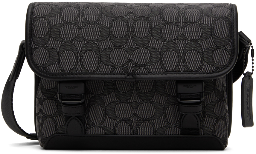 Coach Gray Black League Hybrid Bag In Charcoal/black ModeSens
