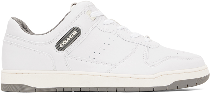 Coach C201 Sneaker In Optic White/heather Grey