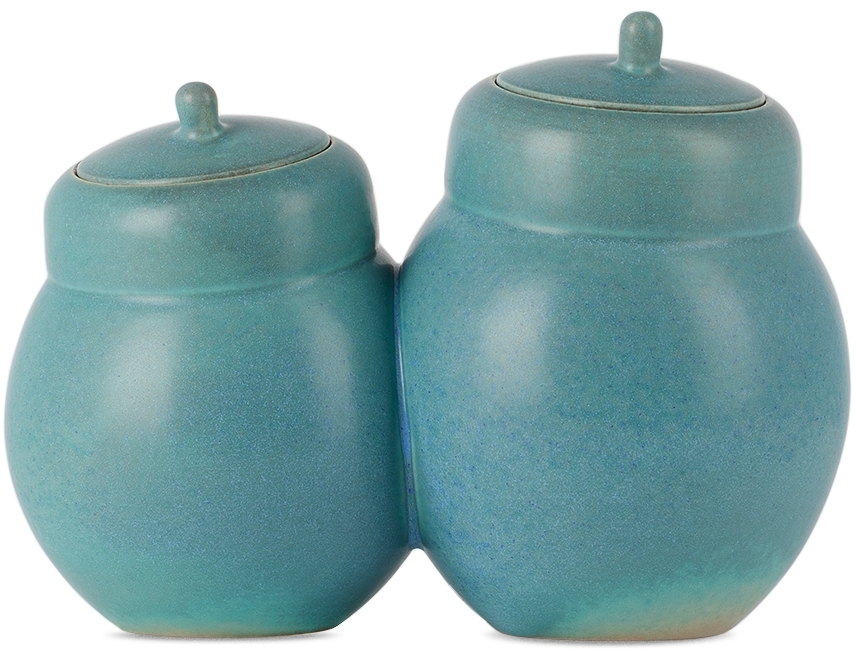 Daniel Cavey Blue Mitosis 2 Jars In Copper Blue Frc1