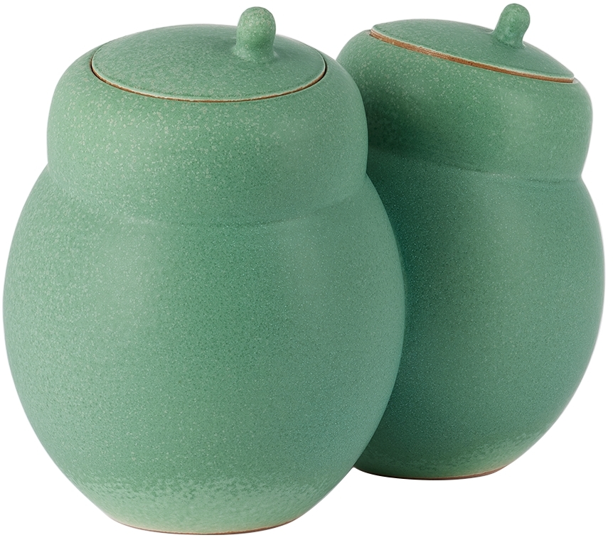 Daniel Cavey Green Mitosis 2 Jars In Pale Emerald Green S