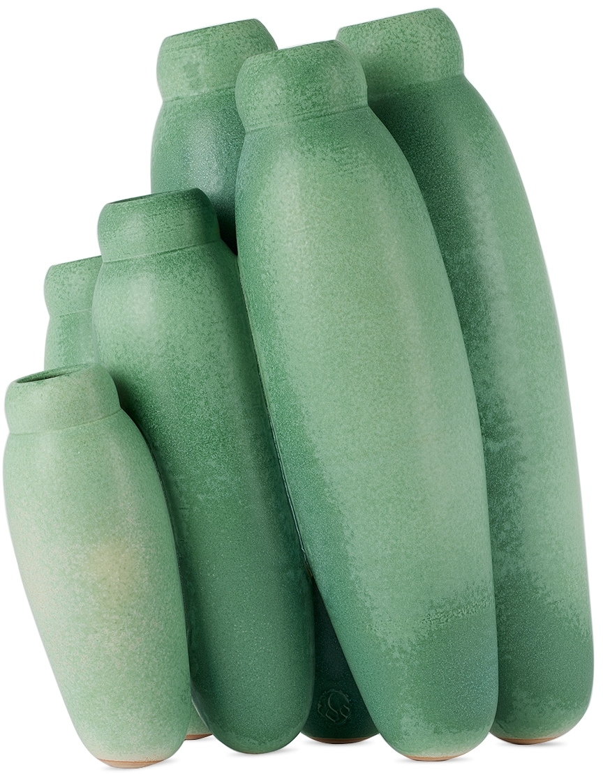 Daniel Cavey Green Cluster Vase In Pale Emerald Green S