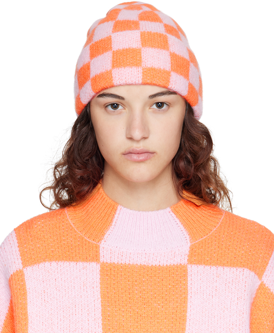 Stine Goya: Orange & Pink Clara Beanie | SSENSE Canada