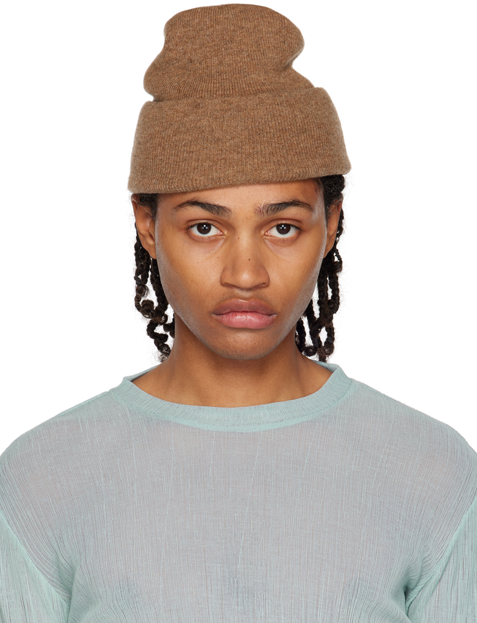 Brown Cashmere Beanie SSENSE Men Accessories Headwear Beanies 