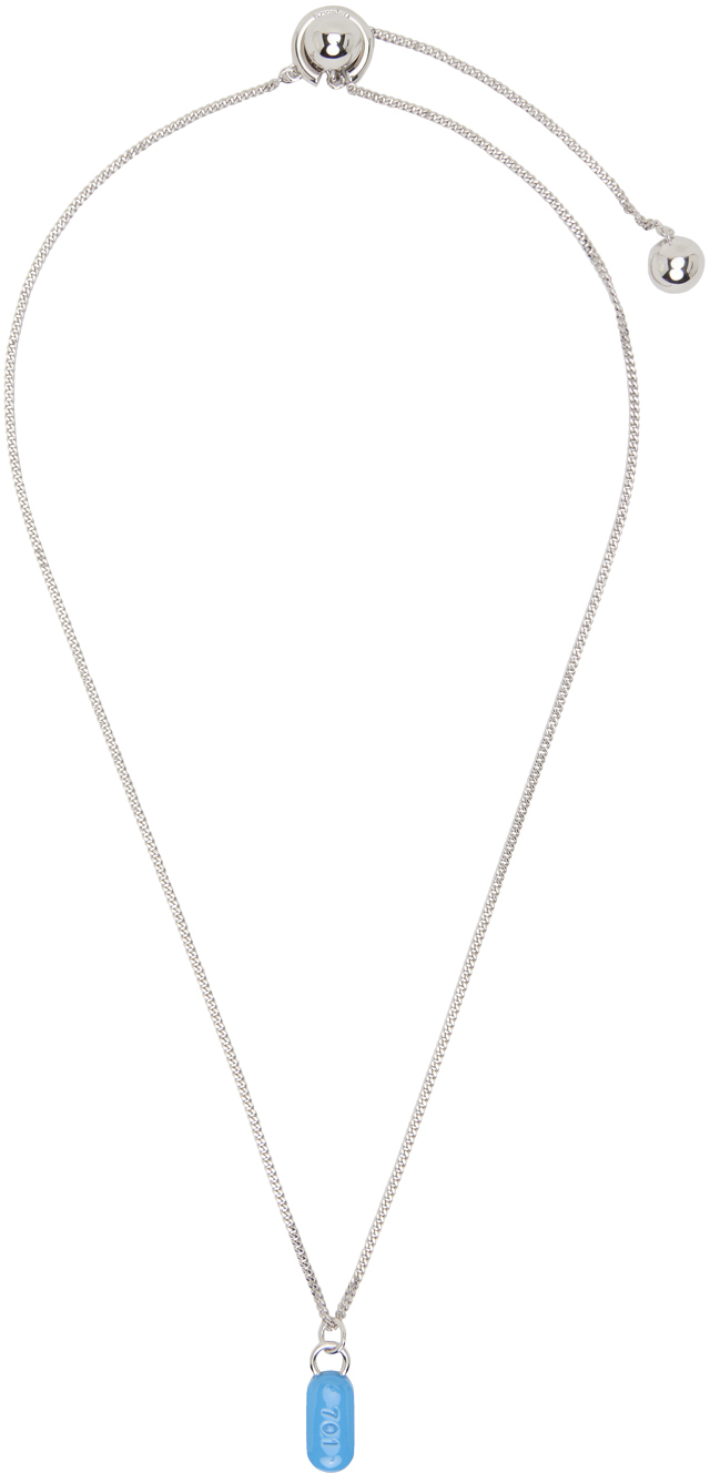 K.NGSLEY: SSENSE Exclusive Silver '701' Drop Necklace | SSENSE