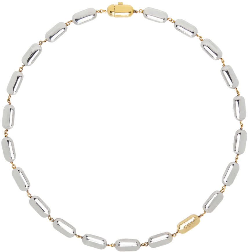 K.ngsley Silver & Gold 701 Choker In Palladium/gold