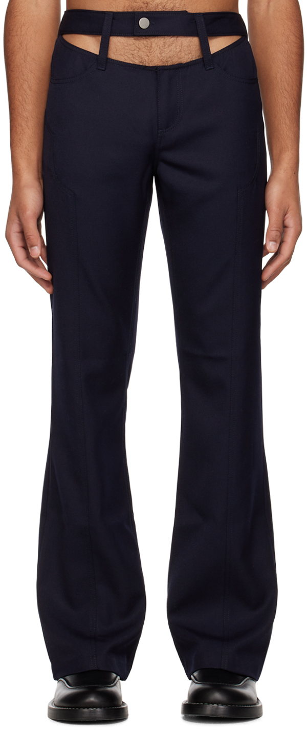 K.NGSLEY SSENSE Exclusive Navy RaceHim Trousers