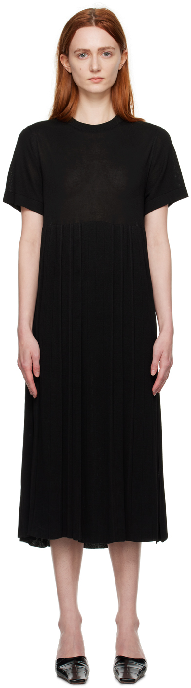 Cordera Black Pleated Maxi Dress