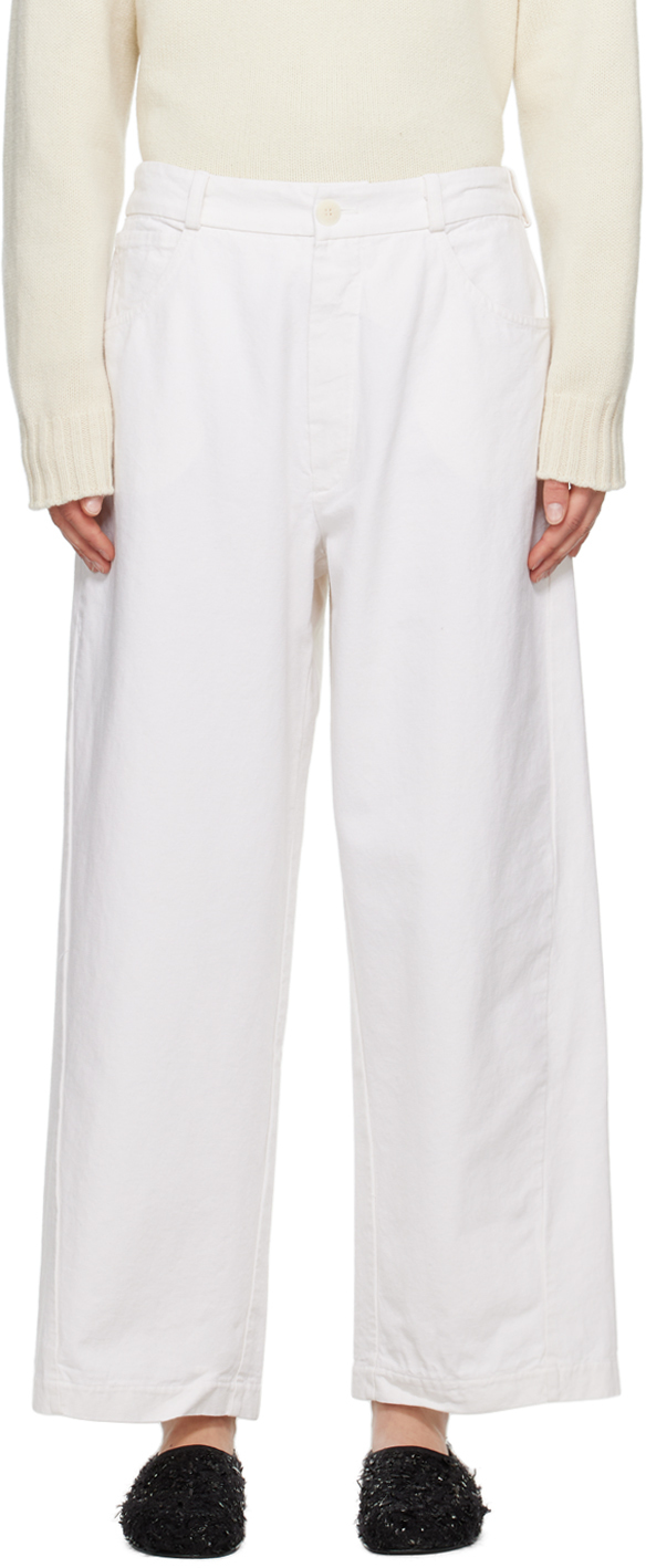 Cordera Off-White Straight Trousers