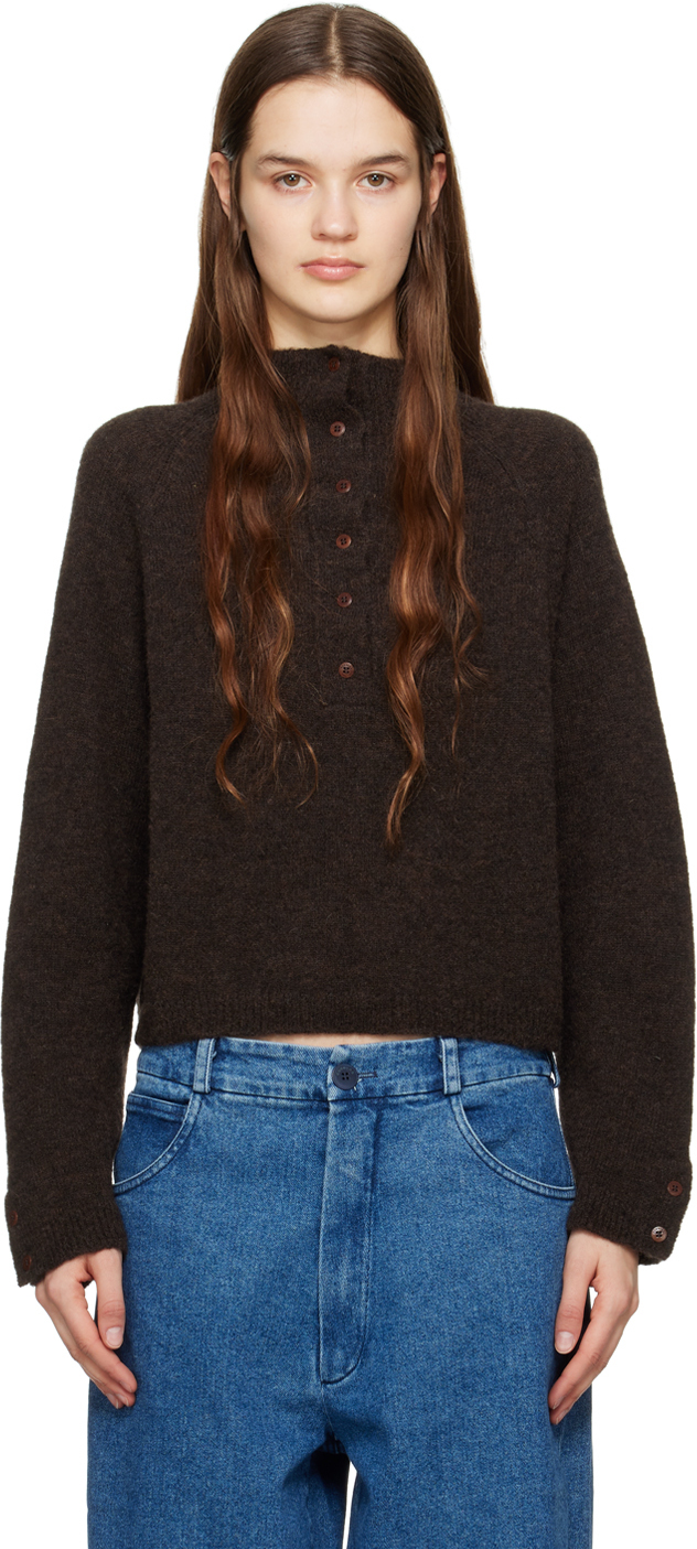 Cordera Brown Cropped Turtleneck