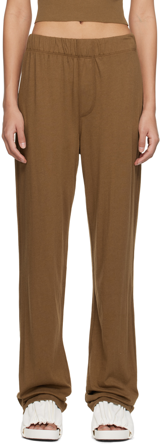 Brown Relaxed-Fit Lounge Pants