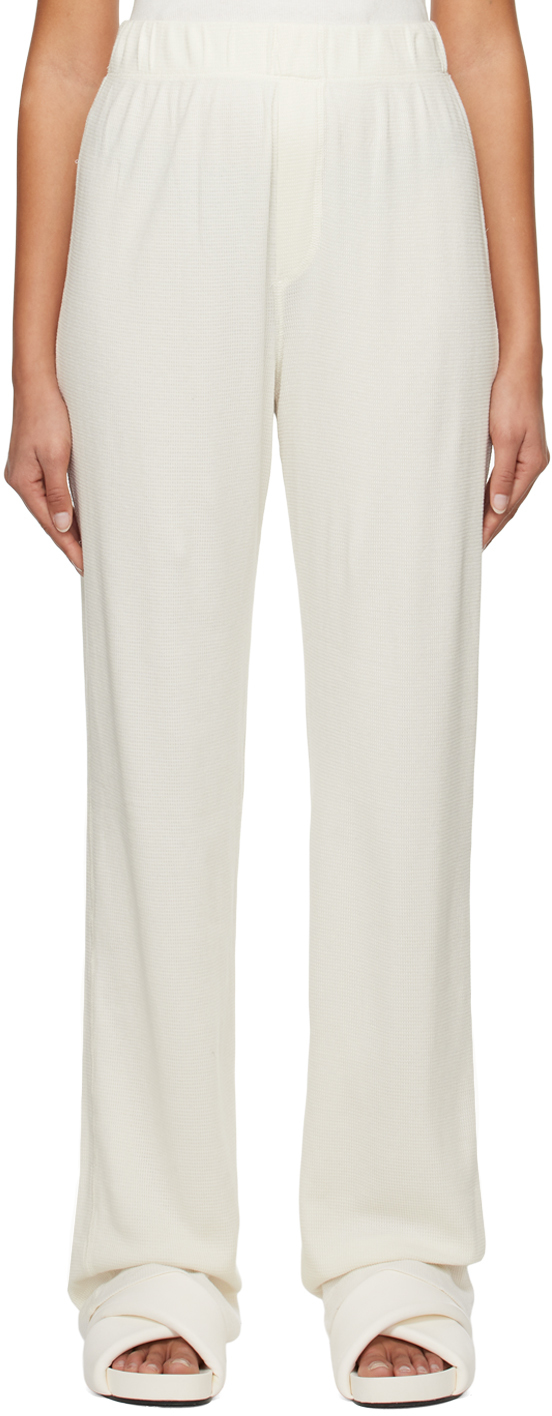 Shop Éterne White Thermal Lounge Pants In Ivory