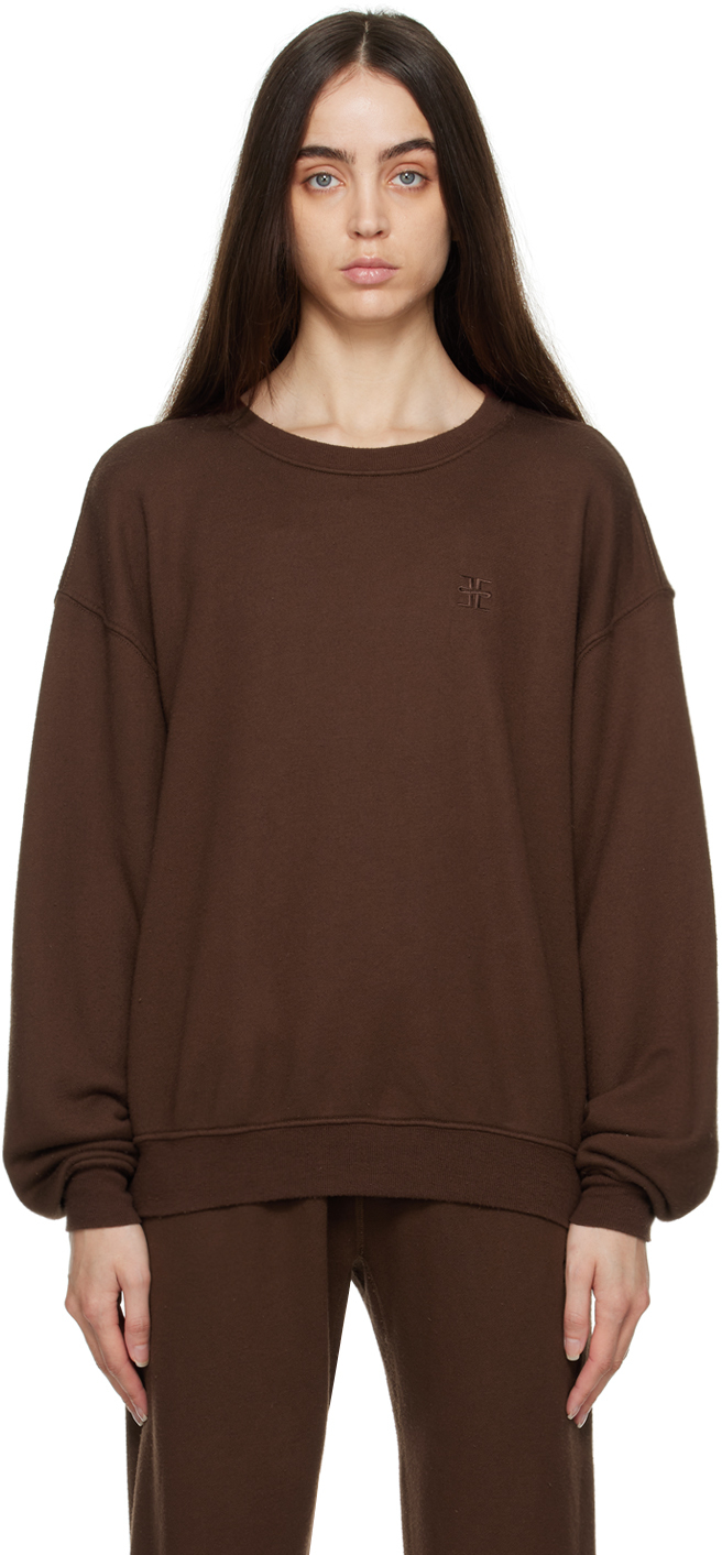 ÉTERNE: Brown Oversized Sweatshirt | SSENSE Canada