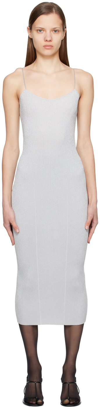 Silver 'The Pilar' Midi Dress by KHAITE on Sale