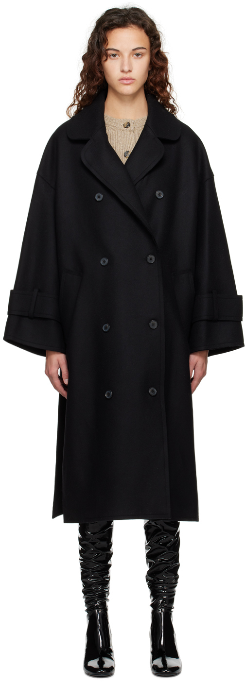 Shop Khaite Black Fallon Coat In 200 Black