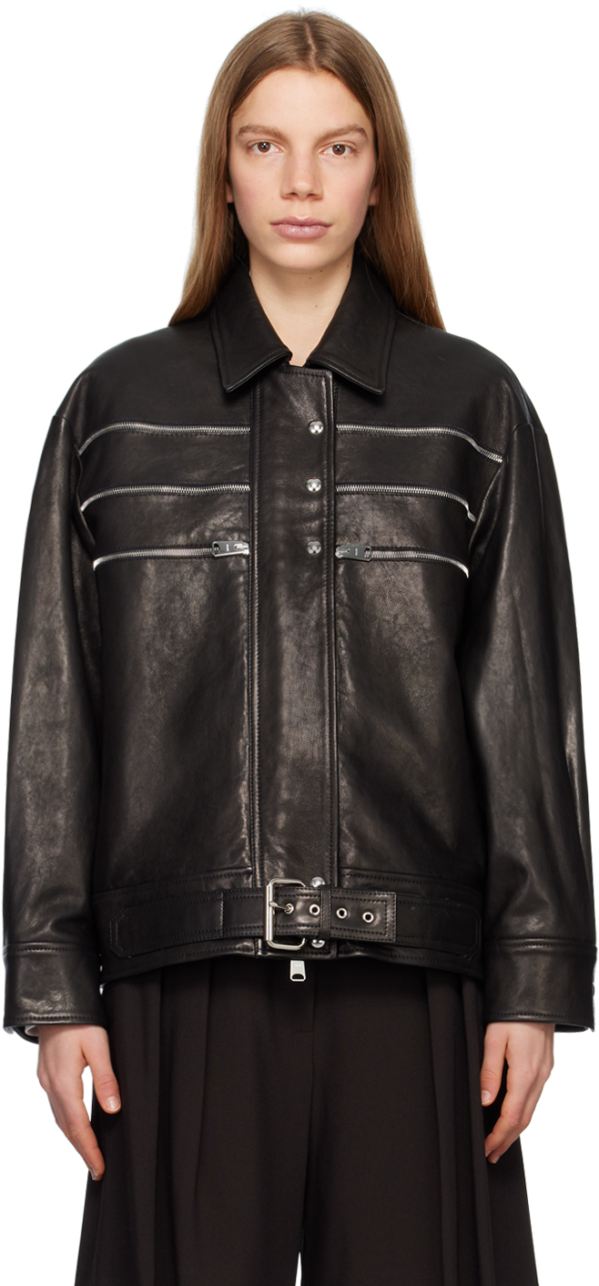 KHAITE Black 'The Tania' Leather Jacket