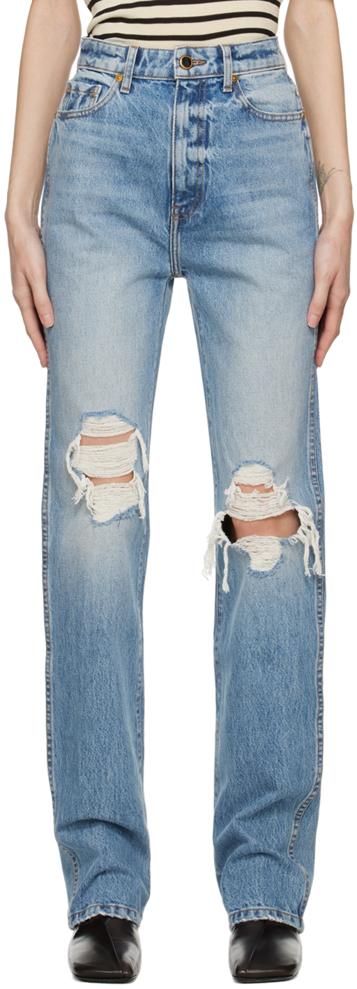 Khaite Danielle High-Rise Straight-Leg Jeans | Smart Closet