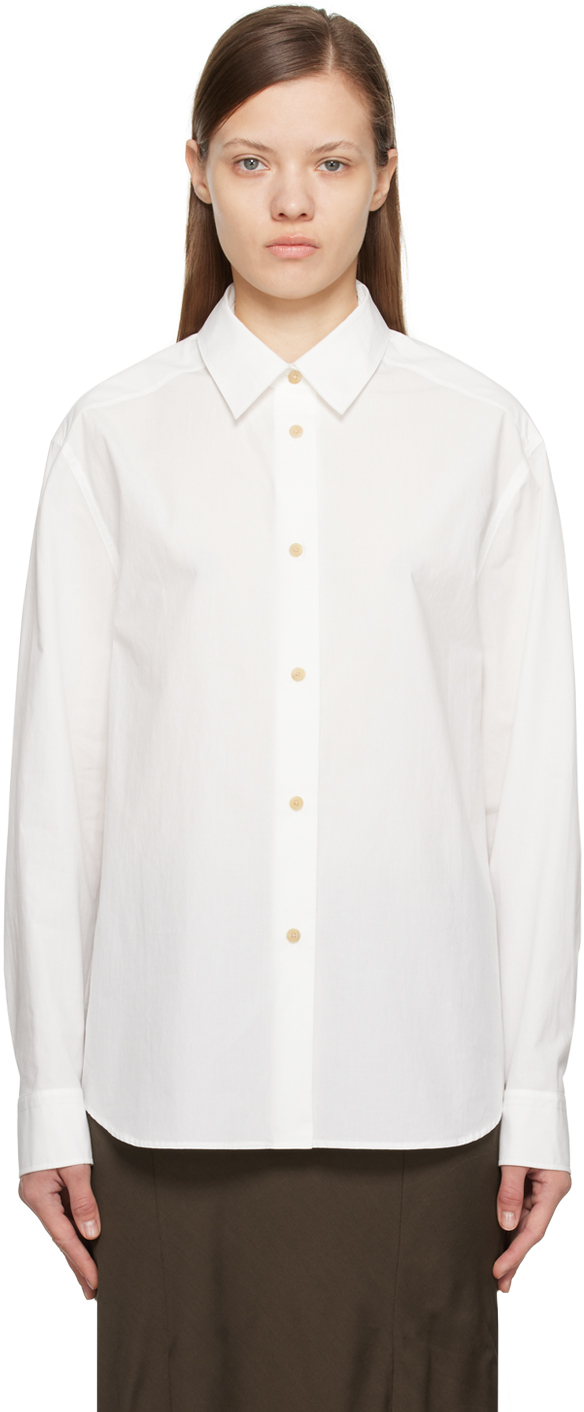 Shop Khaite White 'the Argo' Shirt In 100 White