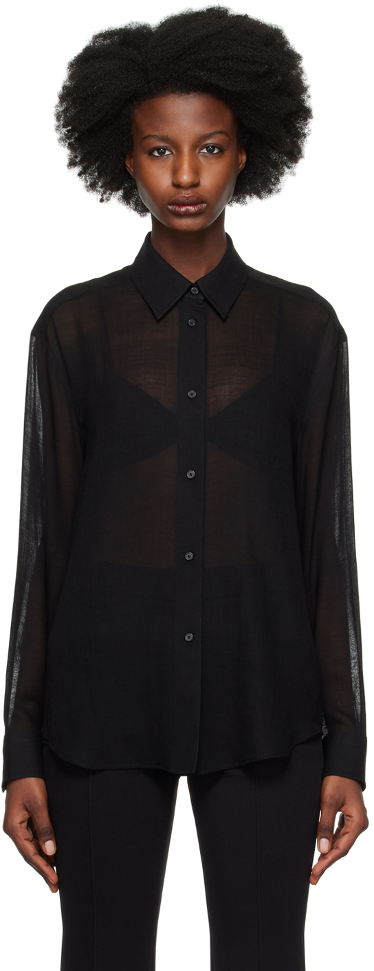 Khaite Argo Wool Nylon Shirt In Black