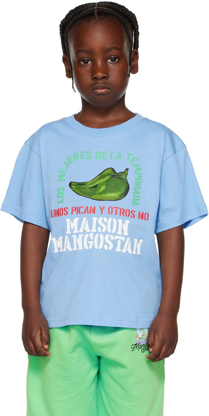 Maison Mangostan Kids Blue Peppers T-shirt