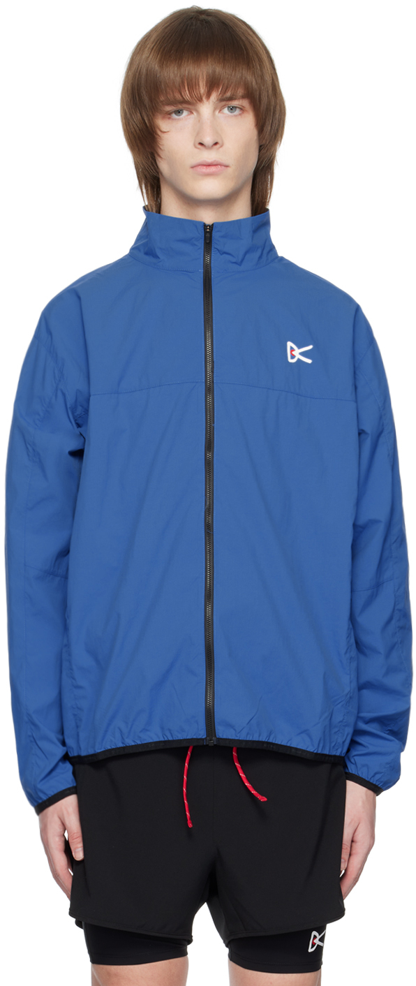 District Vision Theo Logo-print Recycled Nylon Jacket In Blue
