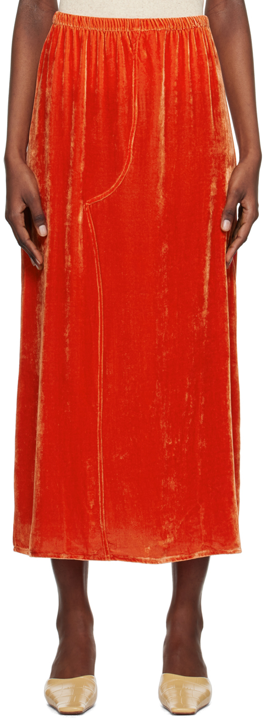 Red Ocu Maxi Skirt In Ro Rust