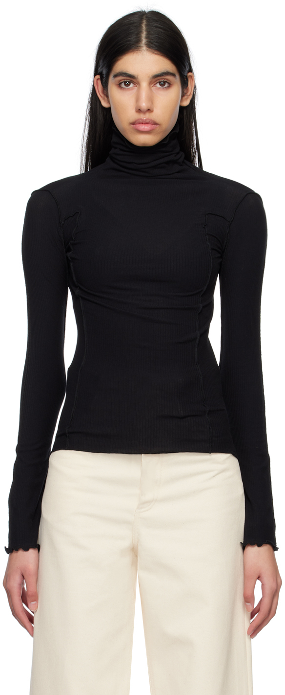 Baserange Omato Organic Cotton Turtleneck In Black