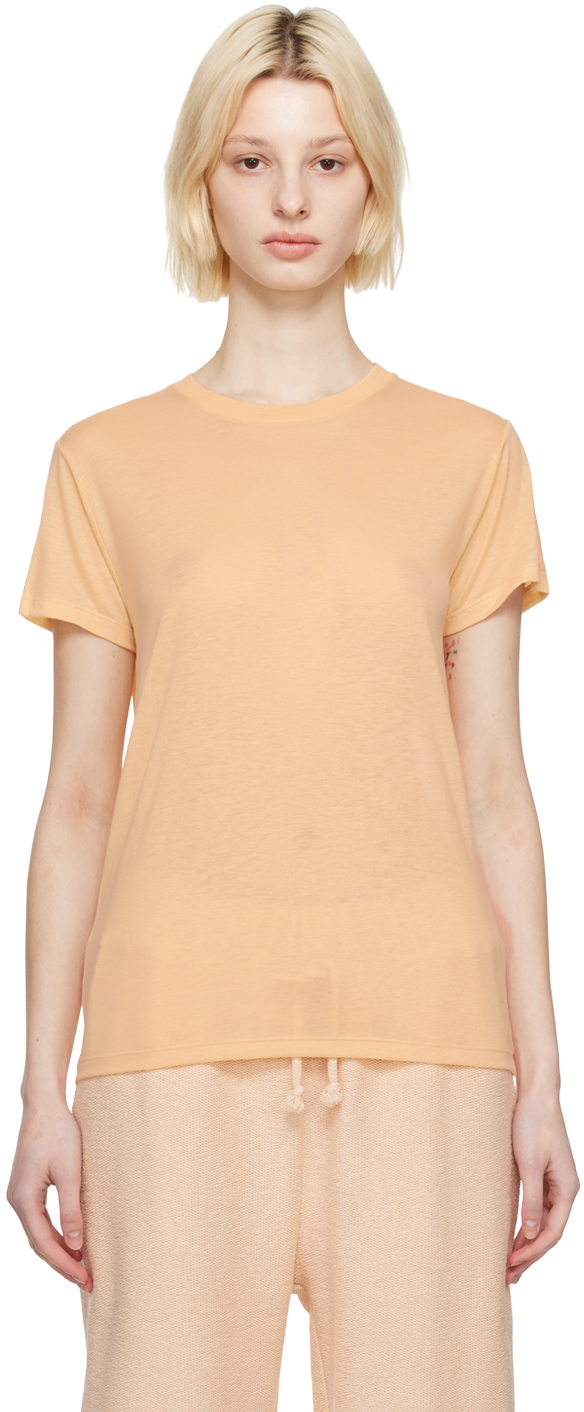Baserange: Yellow Semi-Sheer T-Shirt | SSENSE