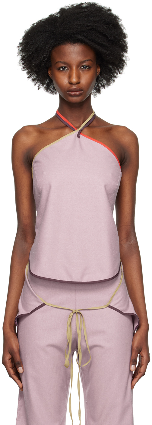 Baserange Mar Silk Halterneck Top In Purple | ModeSens