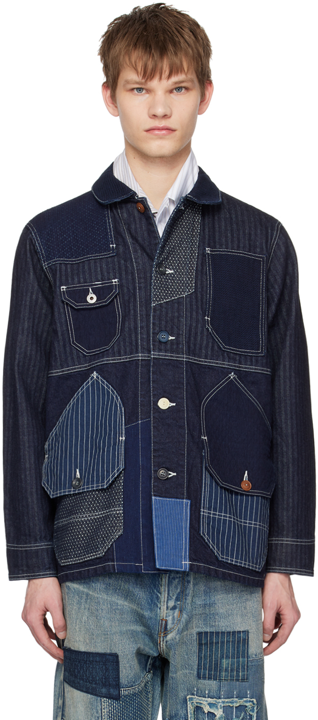 Fdmtl Indigo Patchwork Coverall Denim Jacket | ModeSens