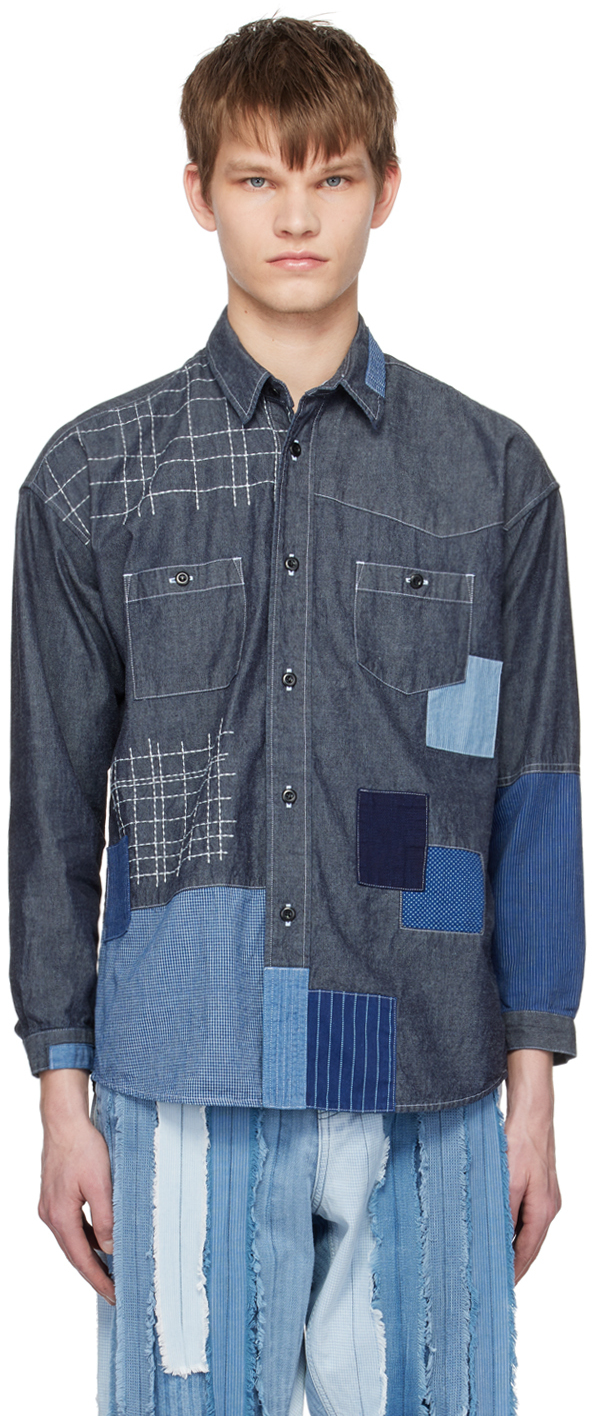 Indigo Rinse Denim Shirt by FDMTL on Sale