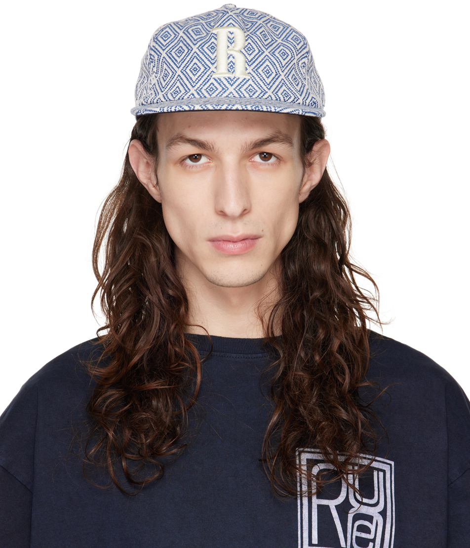 Rhude Logo-embroidered Jacquard Trucker Cap In Blue