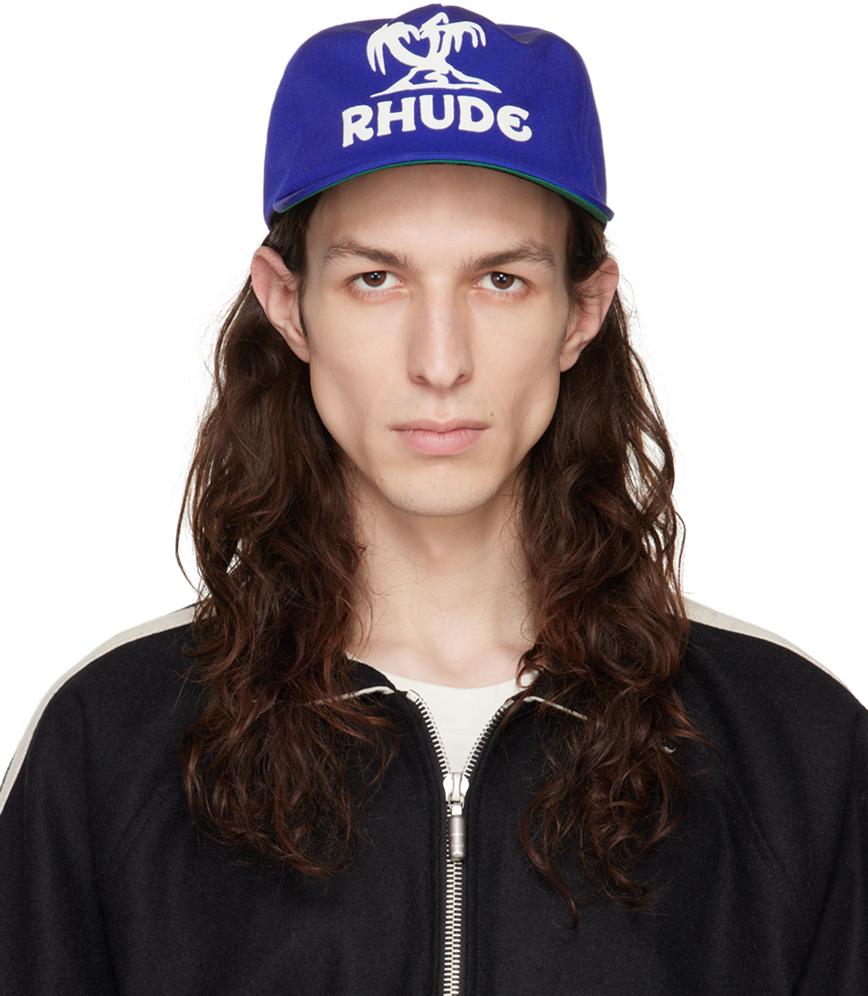 Rhude: Blue Palms Cap | SSENSE