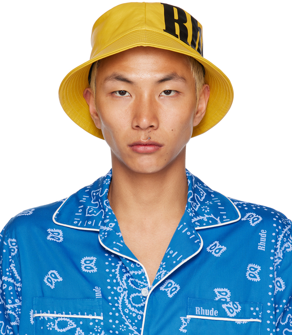 Rhude Yellow Printed Bucket Hat