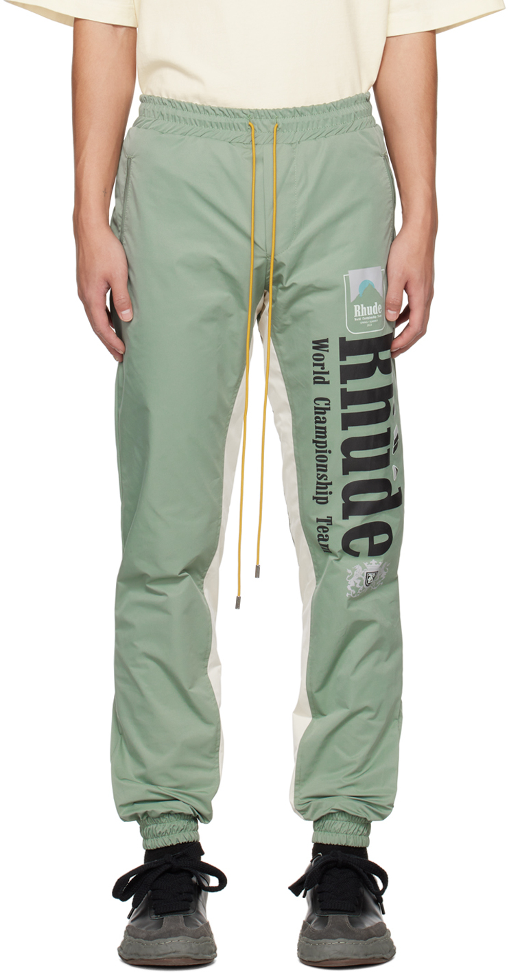 Rhude Green Mock-fly Lounge Pants
