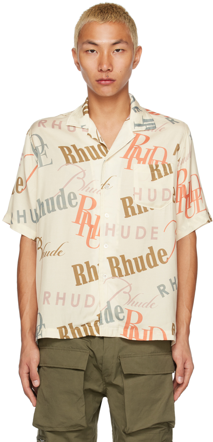 Rhude Off-White Printed Shirt