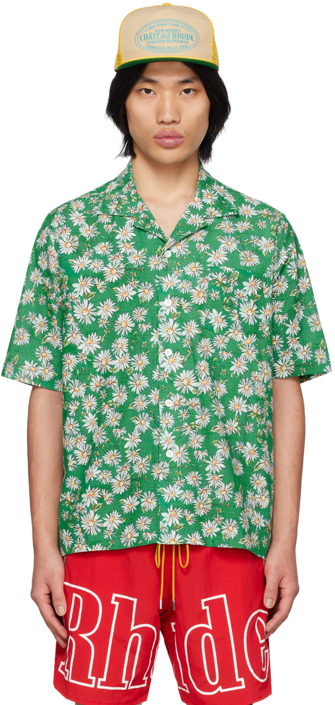 Rhude Green Printed Shirt