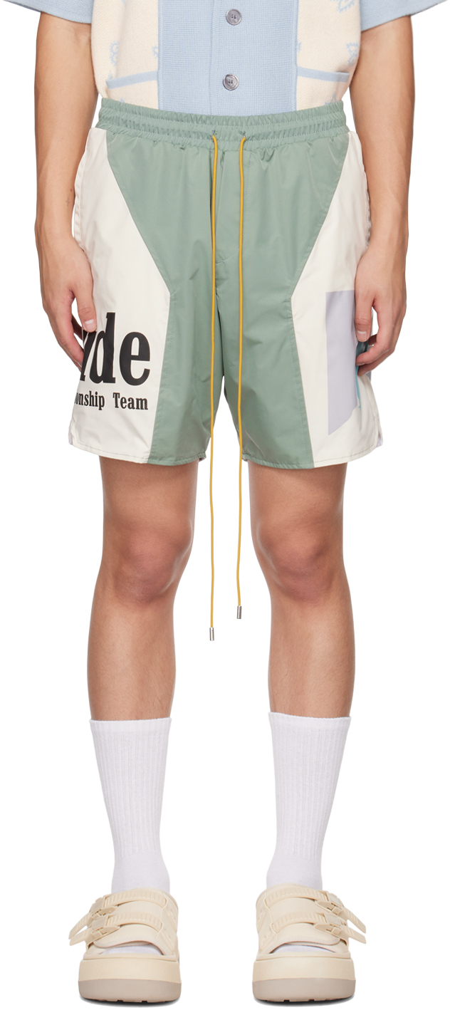 Rhude Blue And Off White Senna Flight Shorts Ssense Canada