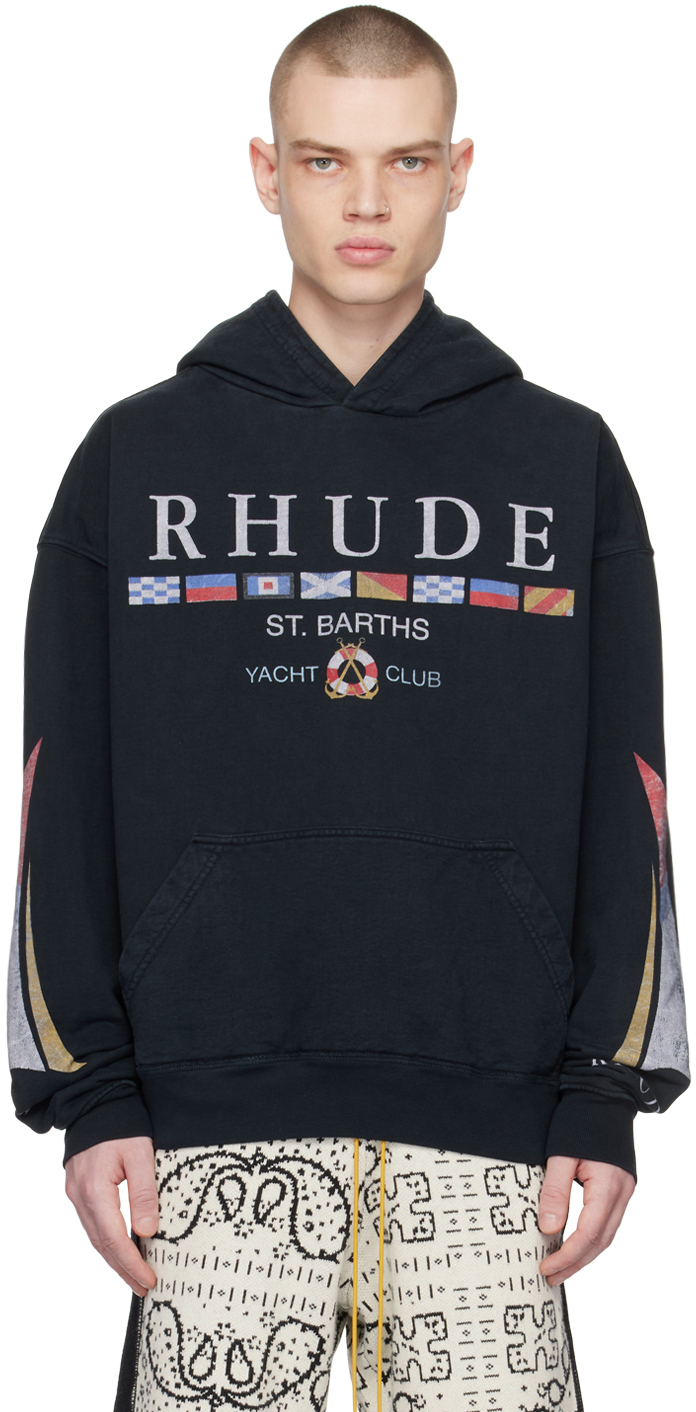 Rhude Black 'Yacht Club' Hoodie