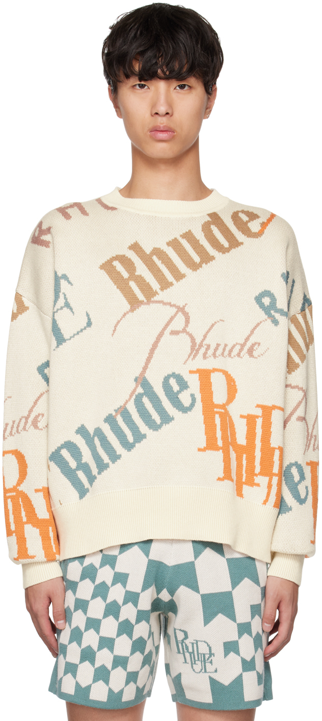 Rhude Off-White Jacquard Sweater