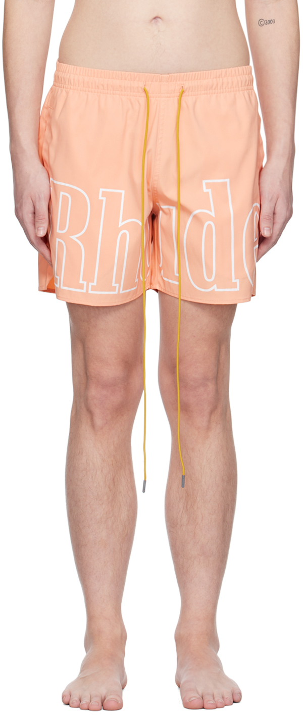 Rhude Pink Printed Swim Shorts
