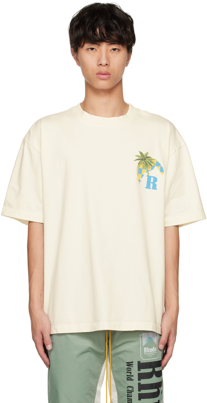 Rhude: White Moonlight Tropics T-Shirt | SSENSE