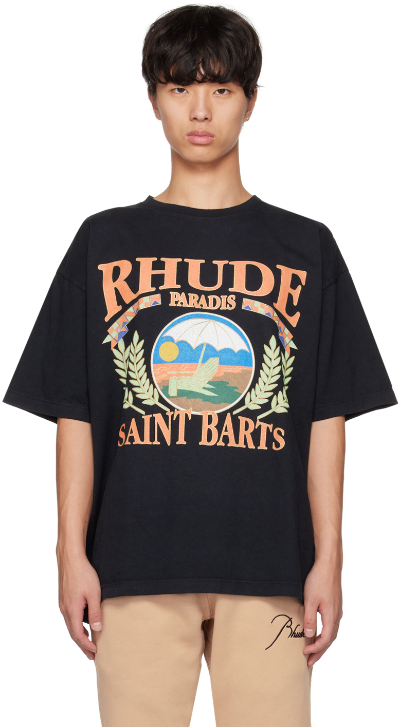Rhude Black Graphic T-Shirt