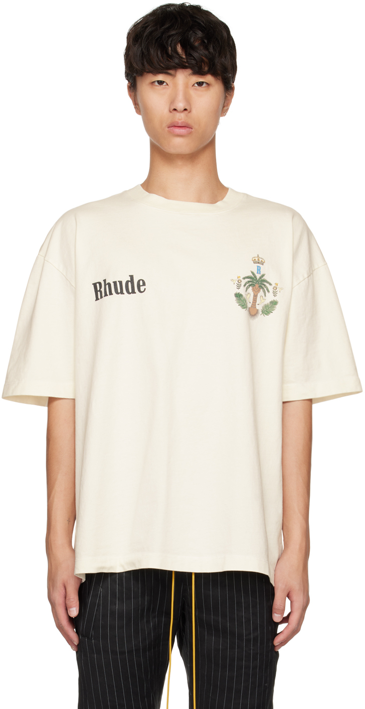 White 'Las Palmas' T-Shirt by Rhude on Sale